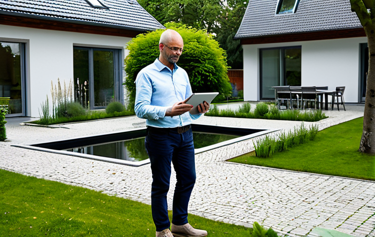 The Garden Planner**

"A landscape architect wearing a casual but professional outfit, standing in a well-kept garden in Berlin, holding a digital tablet displaying garden design software. The garden features a mix of native German plants, a small pond, and a natural stone path. In the background, a modern German house. Perfect anatomy, correct proportions, natural pose, well-formed hands, proper finger count, natural body proportions, safe for work, appropriate content, fully clothed, professional, family-friendly."

**