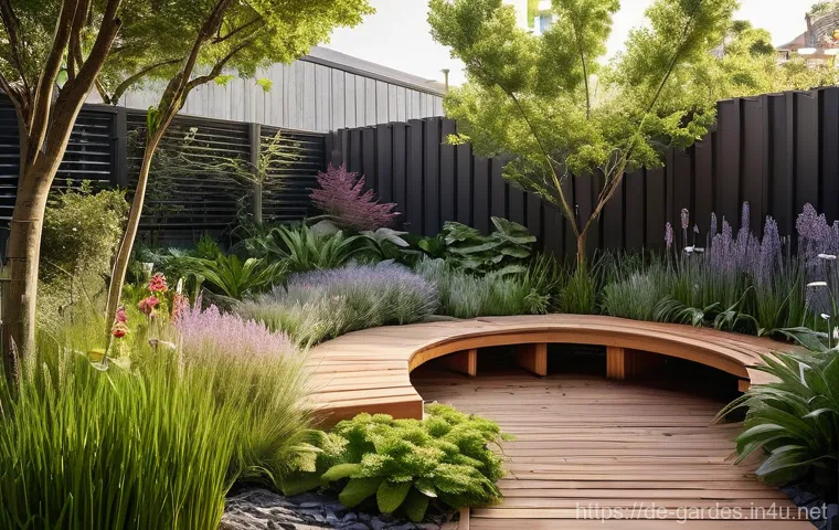 원예디자이너 취업 트렌드 - **Sustainable Urban Oasis with a Modern Touch**
    A vibrant, climate-resilient urban garden on a s...